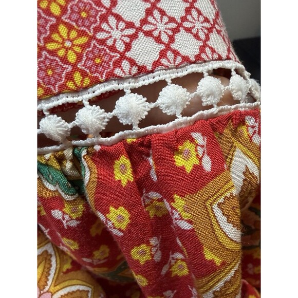 Rusttydustty Midi Floral Dress Red Size 0XL - Picture 6 of 8